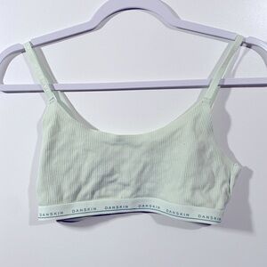Danskin Mint Green Ribbed Bralette with Adjustable Straps Size Medium Intimates